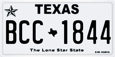 TX license plate BCC1844