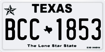 TX license plate BCC1853