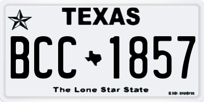 TX license plate BCC1857