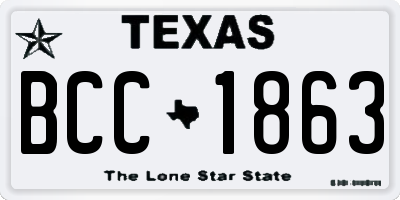 TX license plate BCC1863