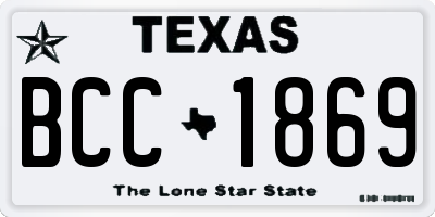 TX license plate BCC1869