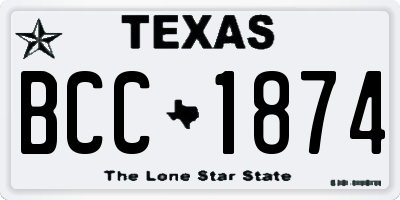 TX license plate BCC1874