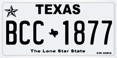 TX license plate BCC1877