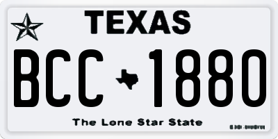 TX license plate BCC1880