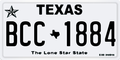 TX license plate BCC1884
