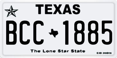 TX license plate BCC1885