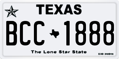 TX license plate BCC1888