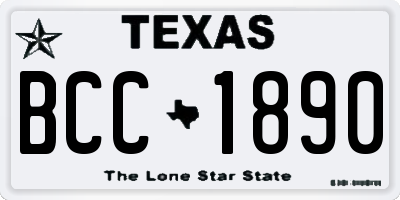 TX license plate BCC1890