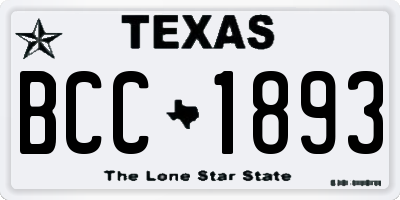 TX license plate BCC1893