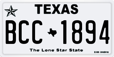 TX license plate BCC1894