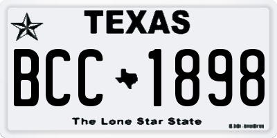 TX license plate BCC1898