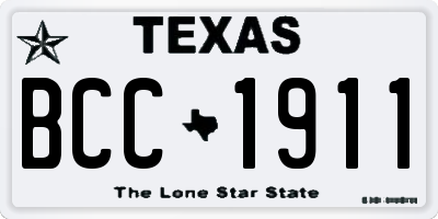 TX license plate BCC1911