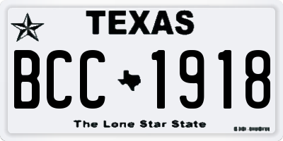 TX license plate BCC1918