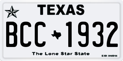 TX license plate BCC1932