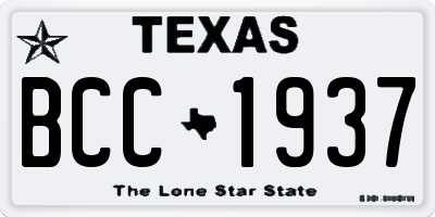 TX license plate BCC1937