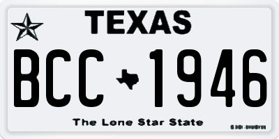 TX license plate BCC1946