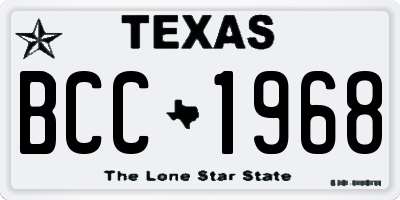 TX license plate BCC1968