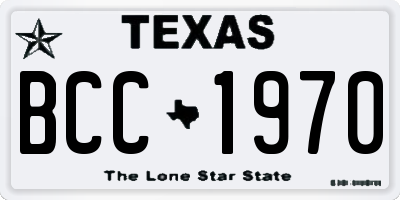 TX license plate BCC1970