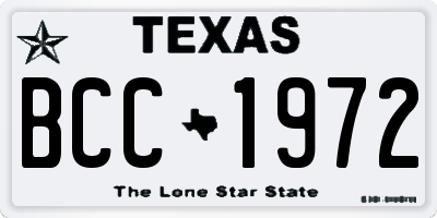 TX license plate BCC1972