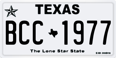 TX license plate BCC1977