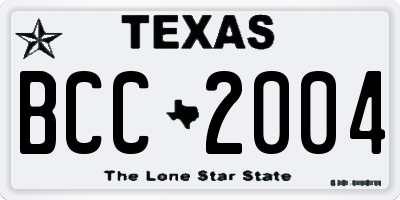TX license plate BCC2004