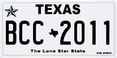 TX license plate BCC2011
