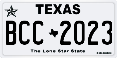 TX license plate BCC2023