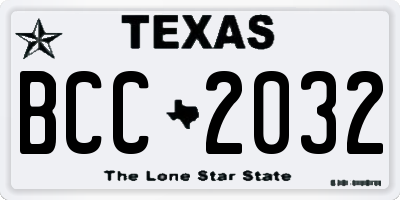 TX license plate BCC2032