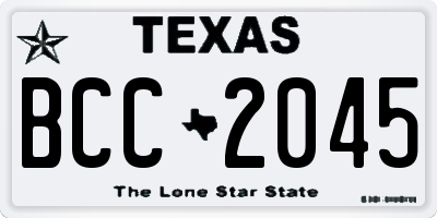 TX license plate BCC2045