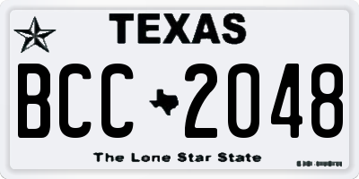 TX license plate BCC2048