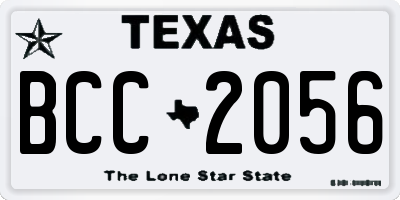 TX license plate BCC2056