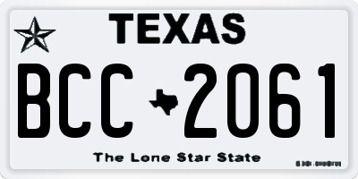 TX license plate BCC2061