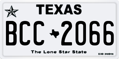 TX license plate BCC2066