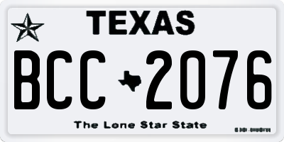 TX license plate BCC2076