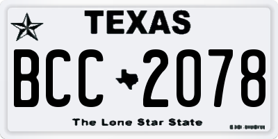 TX license plate BCC2078