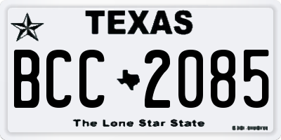 TX license plate BCC2085