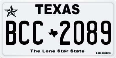 TX license plate BCC2089