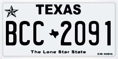 TX license plate BCC2091