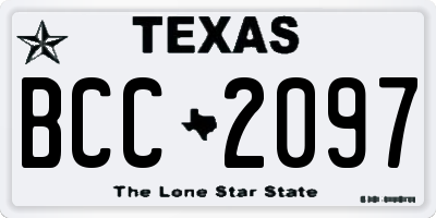 TX license plate BCC2097