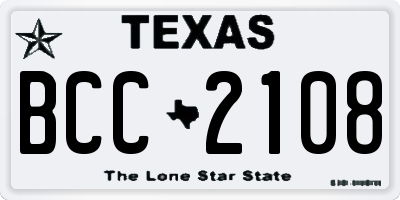 TX license plate BCC2108