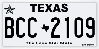 TX license plate BCC2109