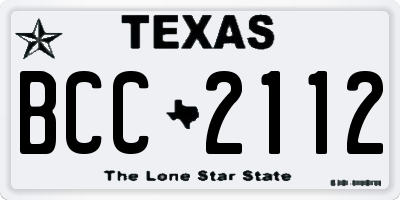 TX license plate BCC2112