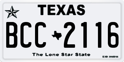 TX license plate BCC2116