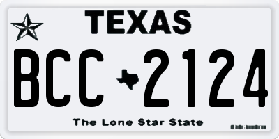 TX license plate BCC2124