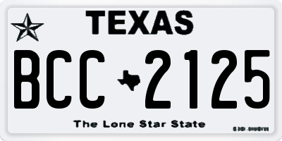 TX license plate BCC2125