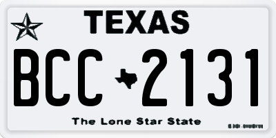 TX license plate BCC2131