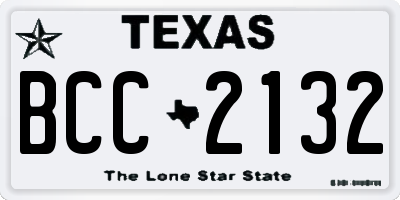 TX license plate BCC2132