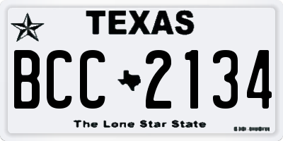 TX license plate BCC2134