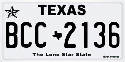 TX license plate BCC2136