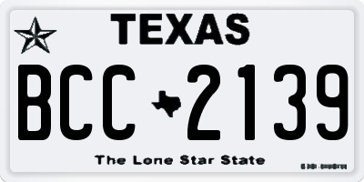 TX license plate BCC2139